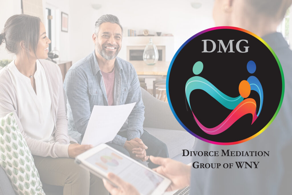 people discussing child support during divorce mediation.